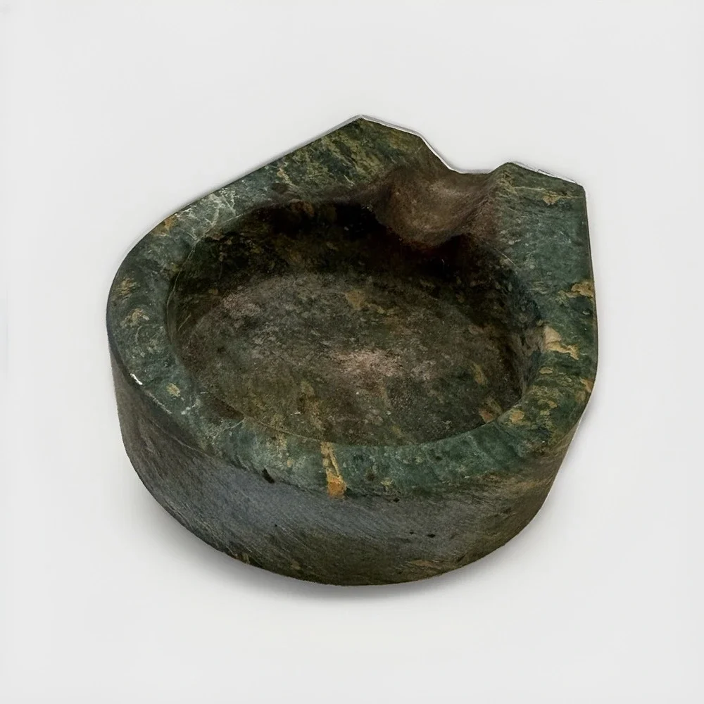 Vintage Green Marble Pipe Cigar Rest Holder Ashtray - READ